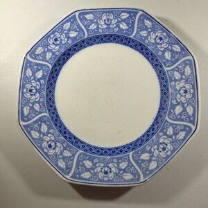Vtg F. Winkle & Co. Whieldon Ware corona Blue Floral Octagonal Plate